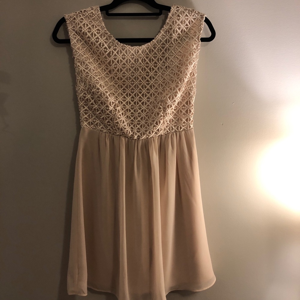 Cream backless dress